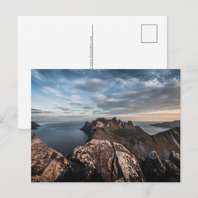 Postal Festiva Paisaje de Noruega (Anverso / Reverso)