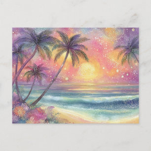 Postal Festiva Paisaje de playa tropical soñador