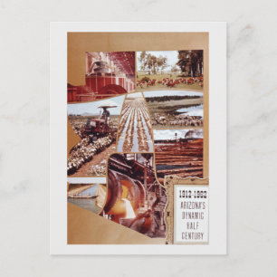 Postal Festiva Paisaje del desierto agrícola de Arizona a mediado