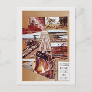 Postal Festiva Paisaje del desierto agrícola de Arizona a mediado