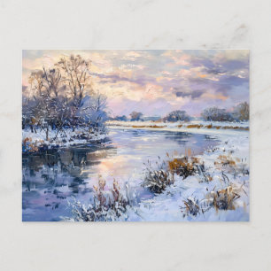 Postal Festiva Paisaje del río Havel de invierno