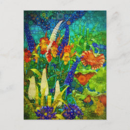 Postal Festiva Paisaje Forestal Tropical Vintage