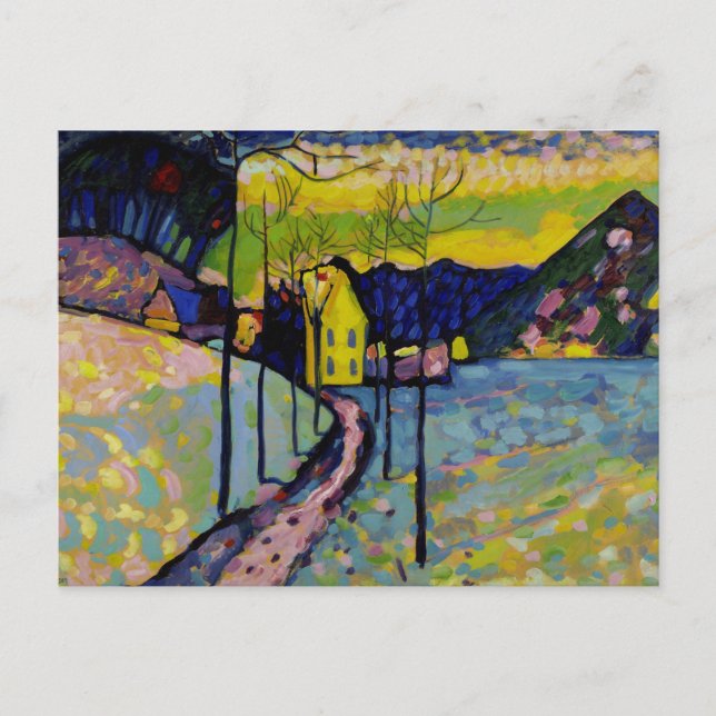 Postal Festiva Paisaje invernal de Wassily Kandinsky (Anverso)