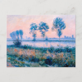 Postal Festiva Paisaje matutino tardío cerca del río Havel