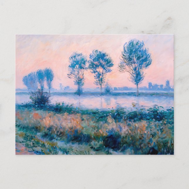 Postal Festiva Paisaje matutino tardío cerca del río Havel (Anverso)