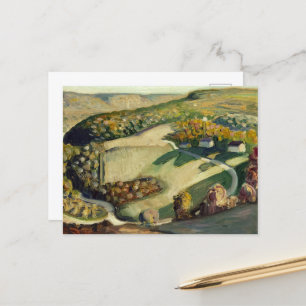 Postal Festiva Paisaje rural por Grant Wood