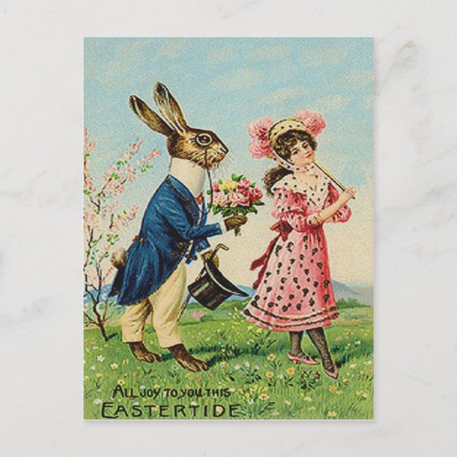 Postal Festiva Paisaje subió de la mujer del Victorian del (Anverso)