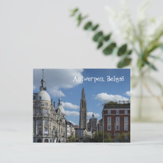 Postal Festiva Paisaje urbano de la ciudad de Amberes Bélgica des