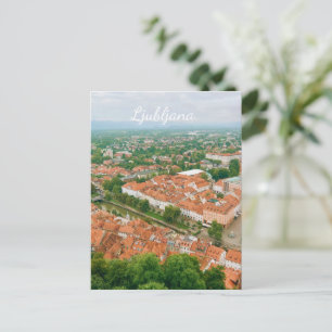 Postal Festiva Paisaje urbano de Ljubljana, recuerdo de viaje por