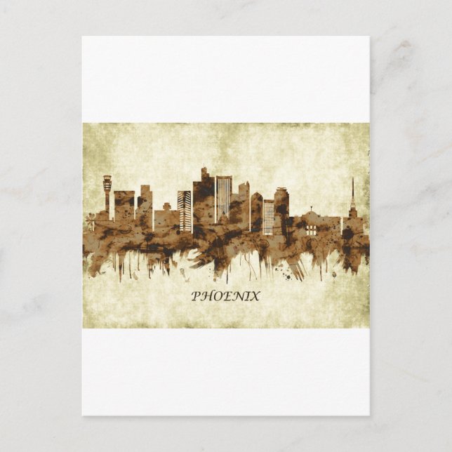 Postal Festiva Paisaje urbano de Phoenix Arizona (Anverso)