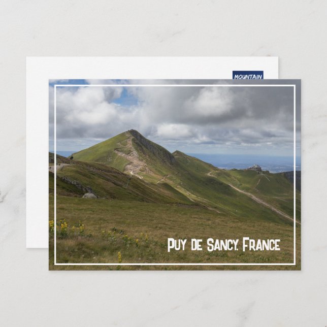 Postal Festiva Paisaje volcánico Puy de Sancy, Francia (Anverso / Reverso)