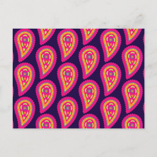 Postal Festiva Paisley Colorido