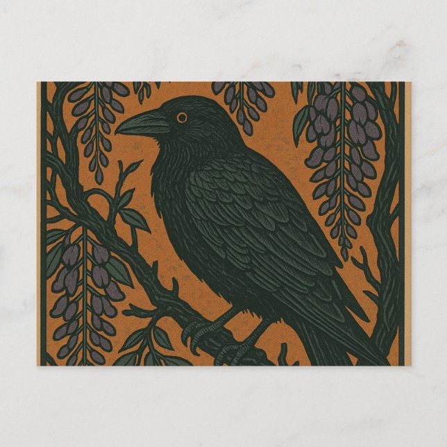 Postal Festiva Pájaro Cuervo                                      (Anverso)