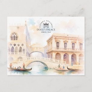 Postal Festiva Palacio Ducal en Venecia, Italia   Viajes Paisajes