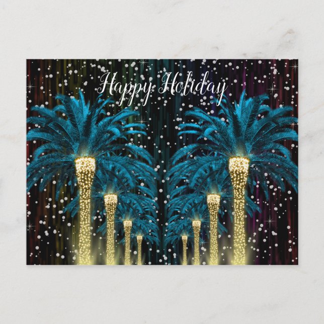 Postal Festiva Palm de invierno de vacaciones (Anverso)