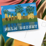 Postal Festiva Palm Springs Oasis California Mojave<br><div class="desc">Echa un vistazo a este impresionante ilustracion de lápiz de color de un hermoso oasis de palmeras en el desierto y prepárate para explorar. ¡Mira también mi tienda para más diseños! ¡Chequea mi tienda para más caminatas, acampar, vanlife, pájaros y mucho más! También se puede encontrar este diseño en tés,...</div>