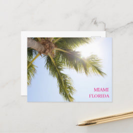 Postal Festiva Palm Tree Blue Sky Miami Florida Travel Postcard