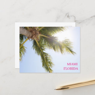 Postal Festiva Palm Tree Blue Sky Miami Florida Travel Postcard