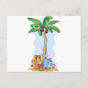 Postal Festiva Palm Tree Christmas with gifts