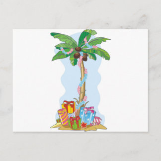 Postal Festiva Palm Tree Christmas with gifts