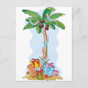 Postal Festiva Palm Tree Christmas with gifts