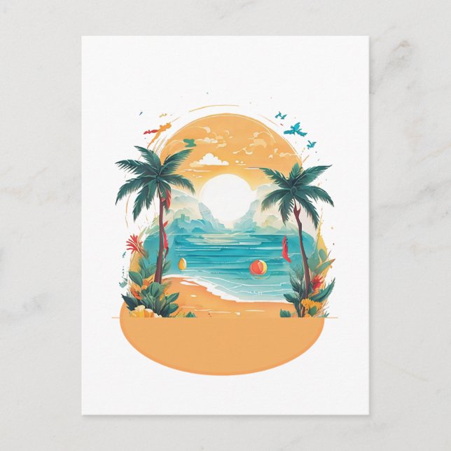 Postal Festiva palmera de Sun Beach (Anverso)