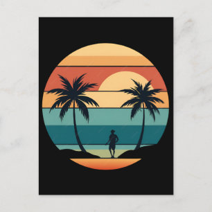 Postal Festiva Palmeras de Sunset Beach Vibraciones de Verano Est