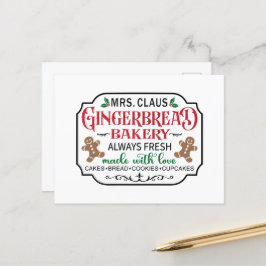 Postal Festiva Panadería de la Sra. Claus Gingerbread