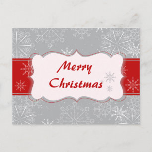 Postal Festiva Pancarta de copos de nieve y Navidades