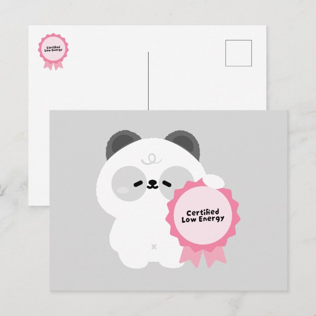 Postal Festiva Panda de baja energía certificado (Anverso / Reverso)