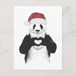 Postal Festiva Panda de Santa
