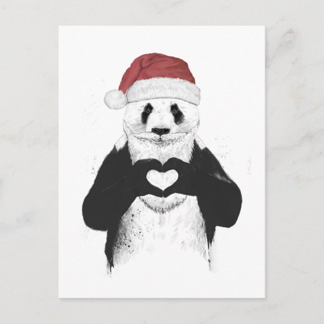 Postal Festiva Panda de Santa (Anverso)