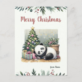 Postal Festiva Panda durmiente