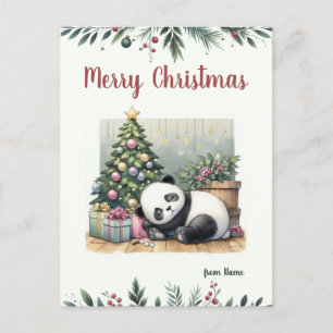 Postal Festiva Panda durmiente