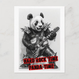 Postal Festiva Panda Hard Rocker de Heavy Metal en un