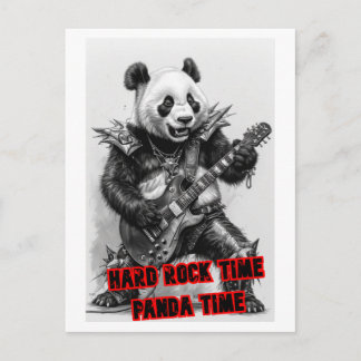 Postal Festiva Panda Hard Rocker de Heavy Metal en un