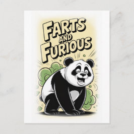 Postal Festiva Panda making a Fart on a White