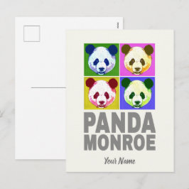 Postal Festiva Panda Monroe Bear retrato de arte pop