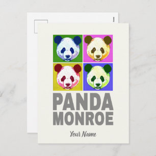 Postal Festiva Panda Monroe Bear retrato de arte pop