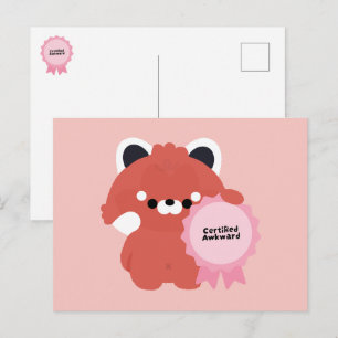 Postal Festiva Panda Rojo Torpe Certificado