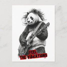 Postal Festiva Panda toca la guitarra, dice: Siente las vibracion
