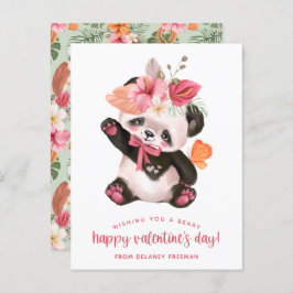 Postal Festiva Panda Tropical Beary Happy Postcard Size Valentine
