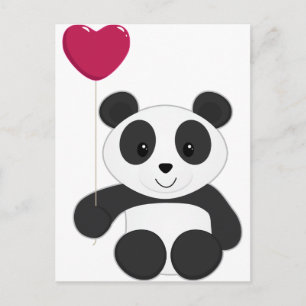 Postal Festiva Panda Valentine
