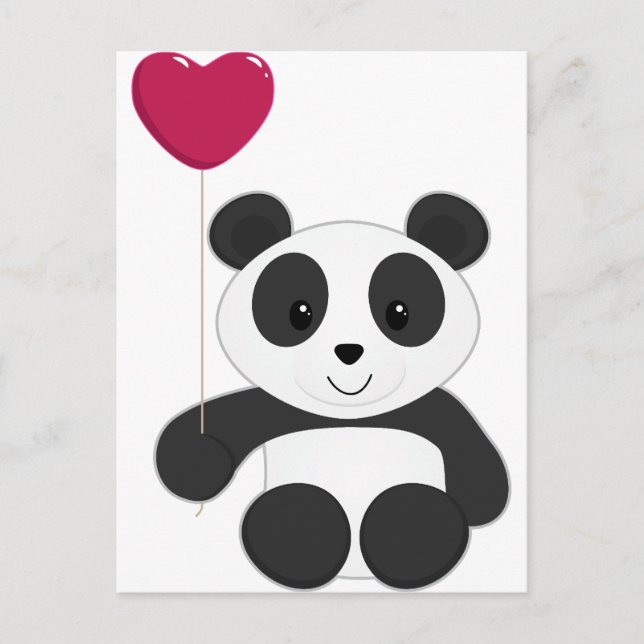 Postal Festiva Panda Valentine (Anverso)