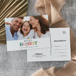 Postal Festiva Panorama de Navidades merry y luminosos