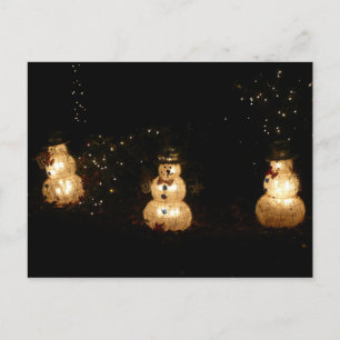 Postal Festiva Pantalla de luz de vacaciones de Snowman