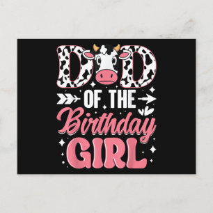 Postal Festiva Papá De La Cumpleañera Vaca Padre Papito