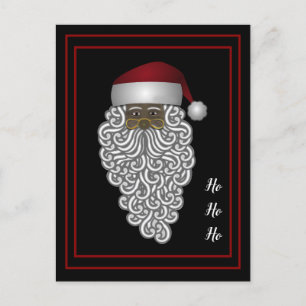 Postal Festiva Papá Noel afroamericano personalizado