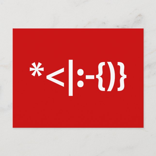 Postal Festiva Papá Noel con emoticonos de Navidades barba (Anverso)