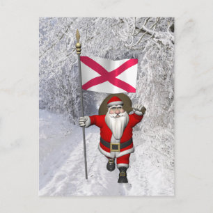 Postal Festiva Papá Noel con la insignia de Irlanda del Norte